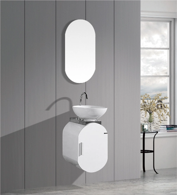 European Style Wall Mount Bathroom Vanity Sets Cabinet PVC Bathroom with Light Mirror